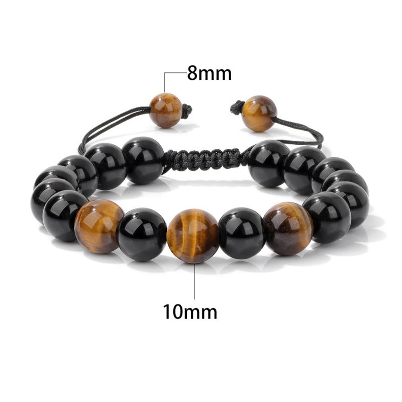 Tiger Eye Braided Bracelet – 10mm Handmade Adjustable for Men