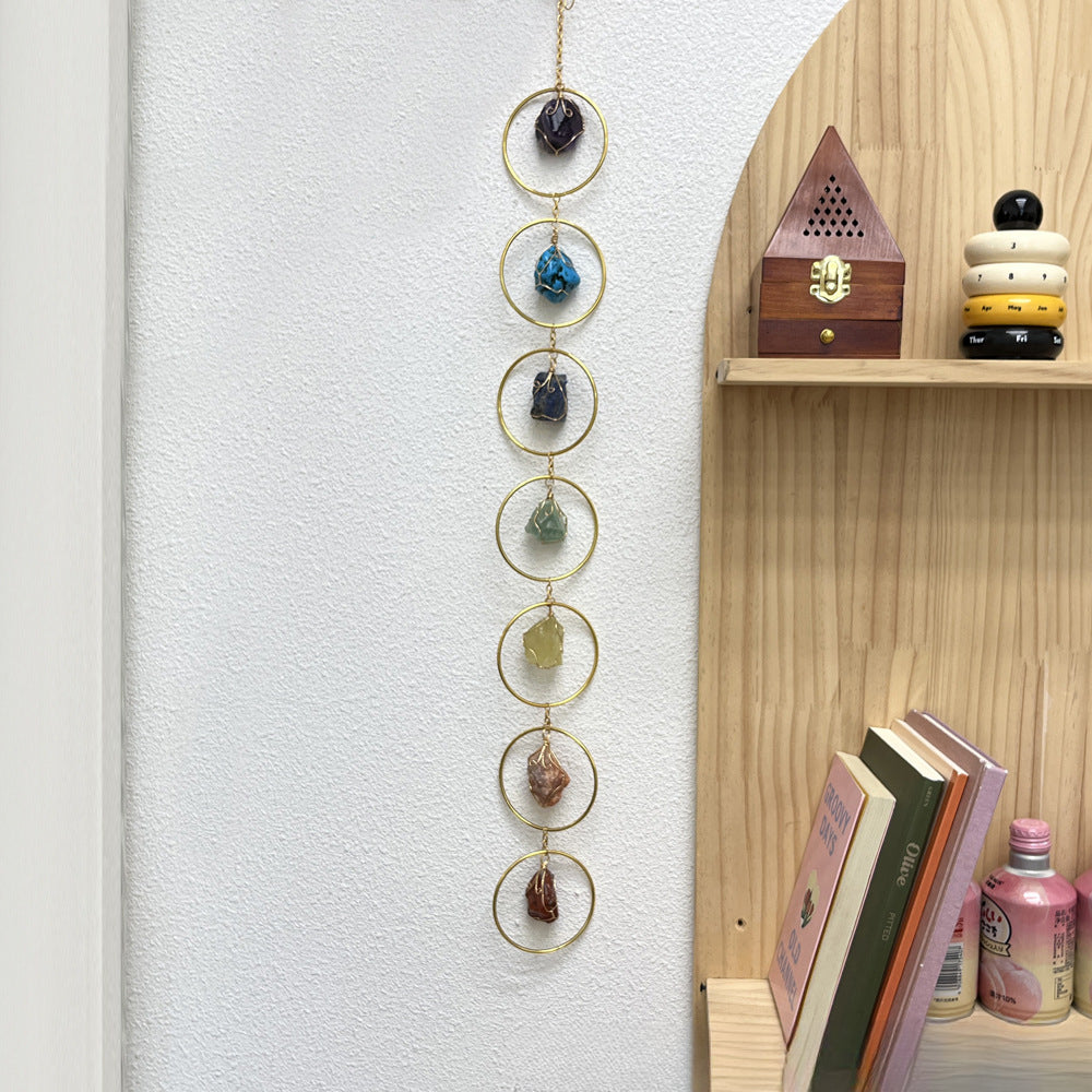 Seven-Chakra Raw Crystal Sun Catcher Wind Chime – Energy Decor