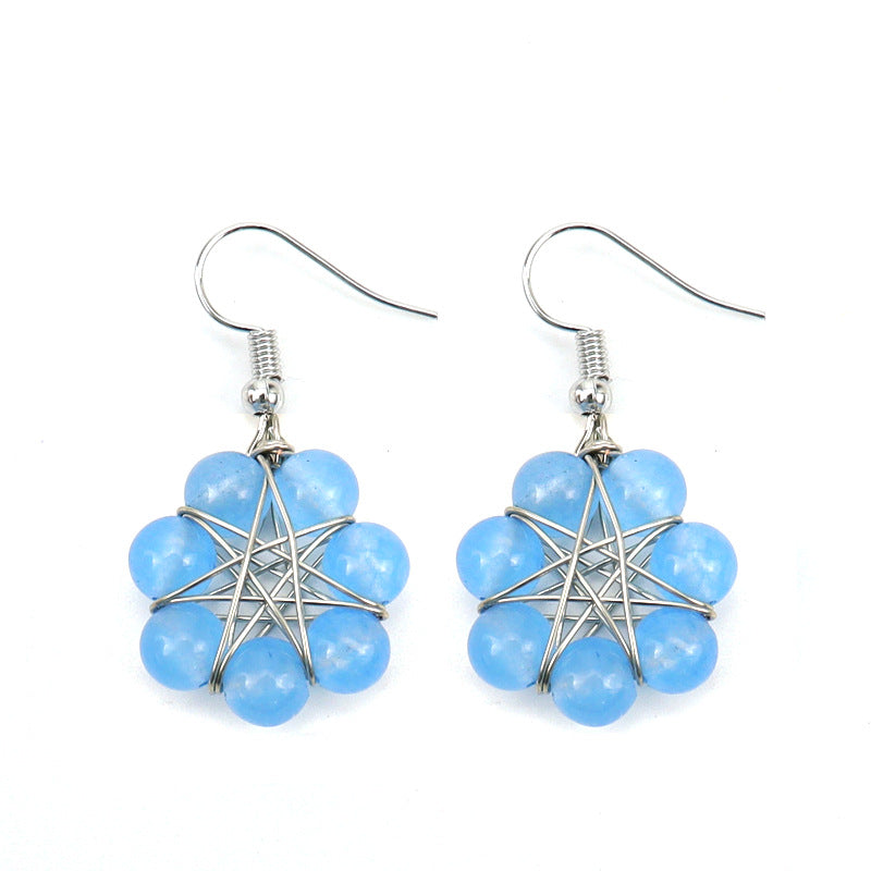 Rainbow Crystal Bead Earrings – Handwrapped Chakra Stone Jewelry