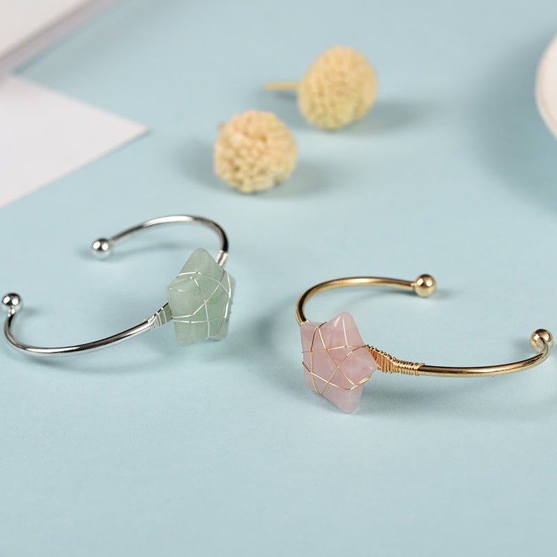 Natural Crystal Cuff Bracelet