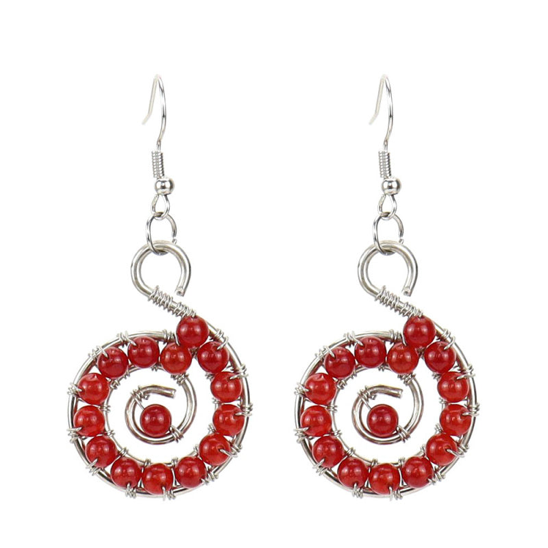 Handmade Rainbow Crystal Bead Seashell Earrings E12