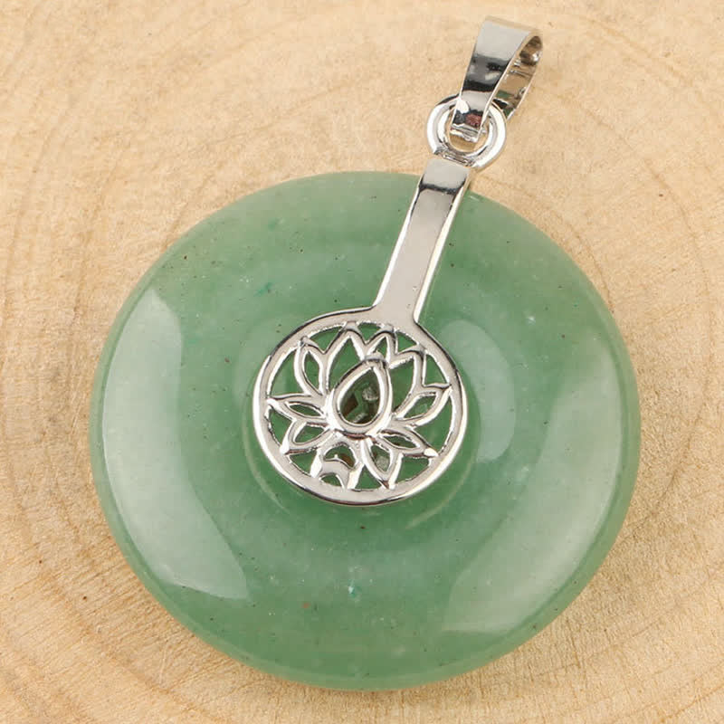Buddha Stones Various Crystal Amethyst Pink Crystal Lotus Healing Necklace Pendant Necklaces & Pendants BS 25
