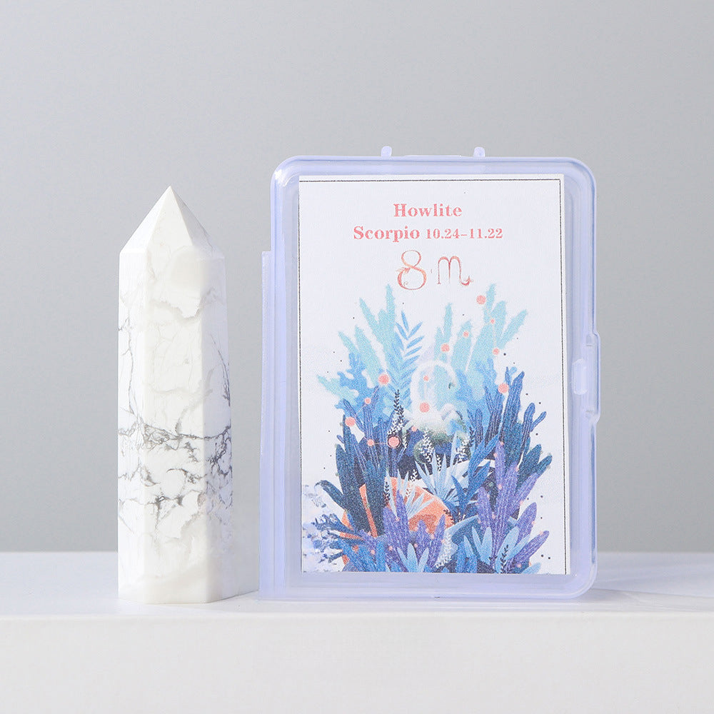 Zodiac Crystal Wand Gift Set – 12 Natural Six-Facet Crystal Points for All Star Signs