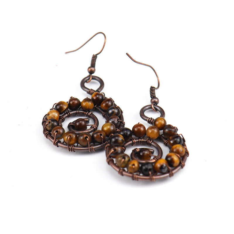 Rainbow Shell Earrings – Handcrafted Spiral Gemstone Hoops
