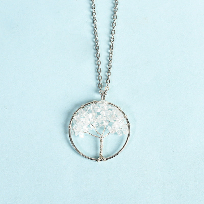 Crystal Tree of Life Pendant Necklace