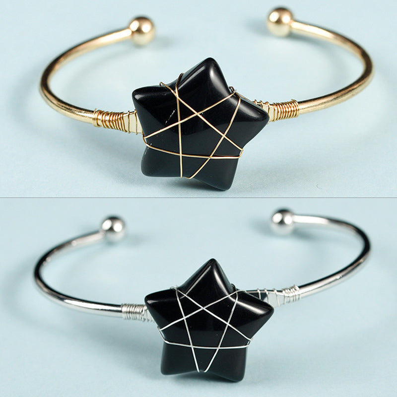 Natural Crystal Cuff Bracelet