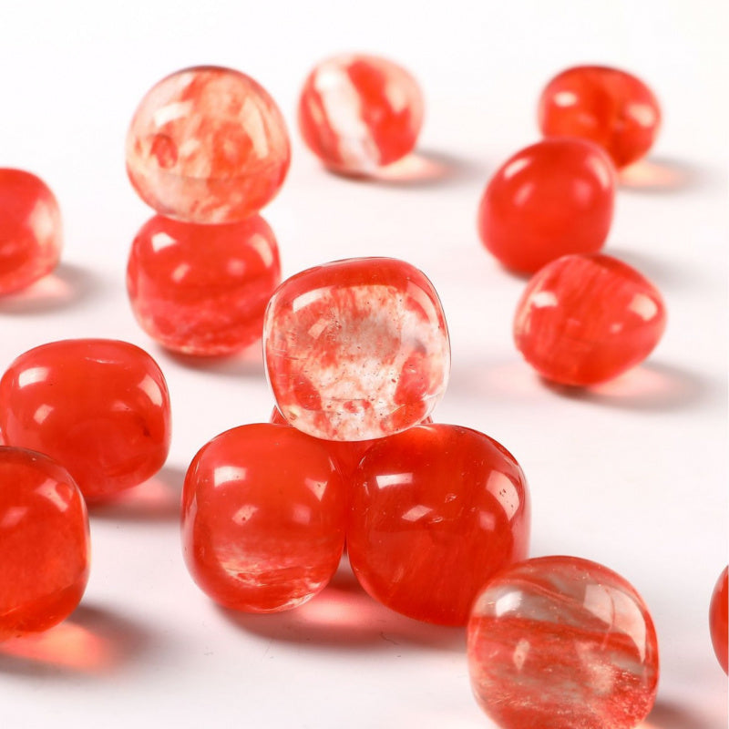 Large Red Quartz Tumbled Stones – 1–3cm Healing Crystals