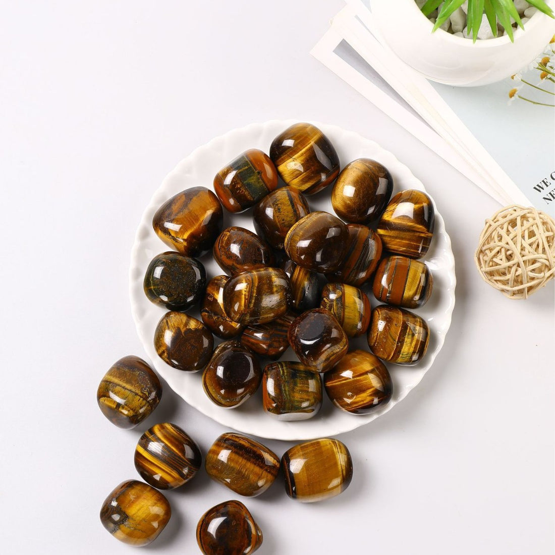 Natural Tiger Eye Tumble Stone – 1–3cm for Protection and Confidence