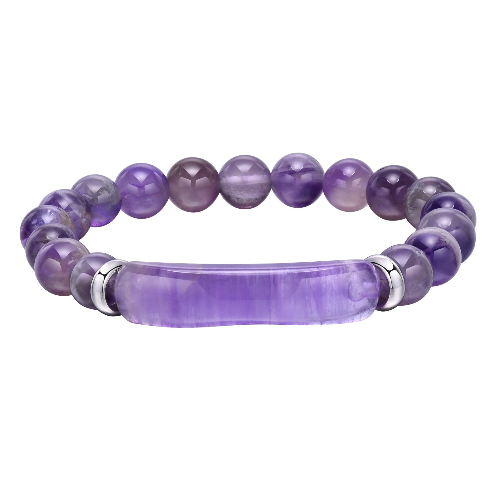 Amethyst Curved Bead Bracelet