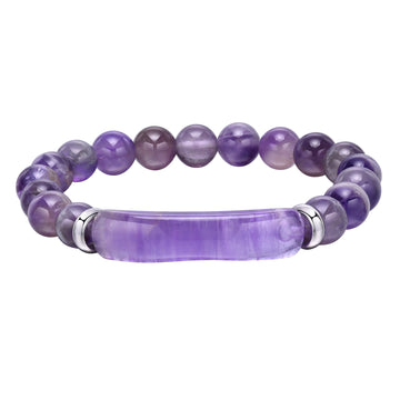 Amethyst Curved Bead Bracelet