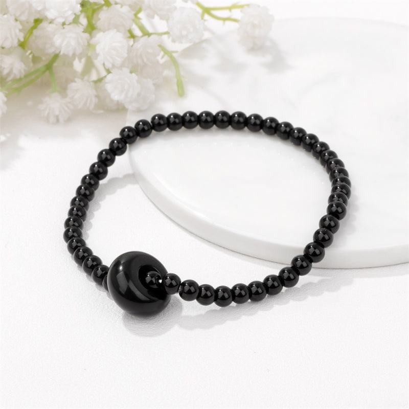4mm Stone Beaded Bracelet – Gift Set with Card, 19cm