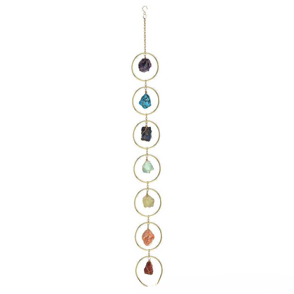Seven-Chakra Raw Crystal Sun Catcher Wind Chime – Energy Decor