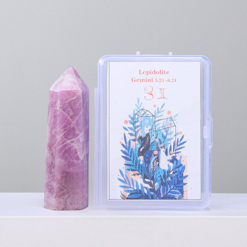 Zodiac Crystal Wand Gift Set – 12 Natural Six-Facet Crystal Points for All Star Signs