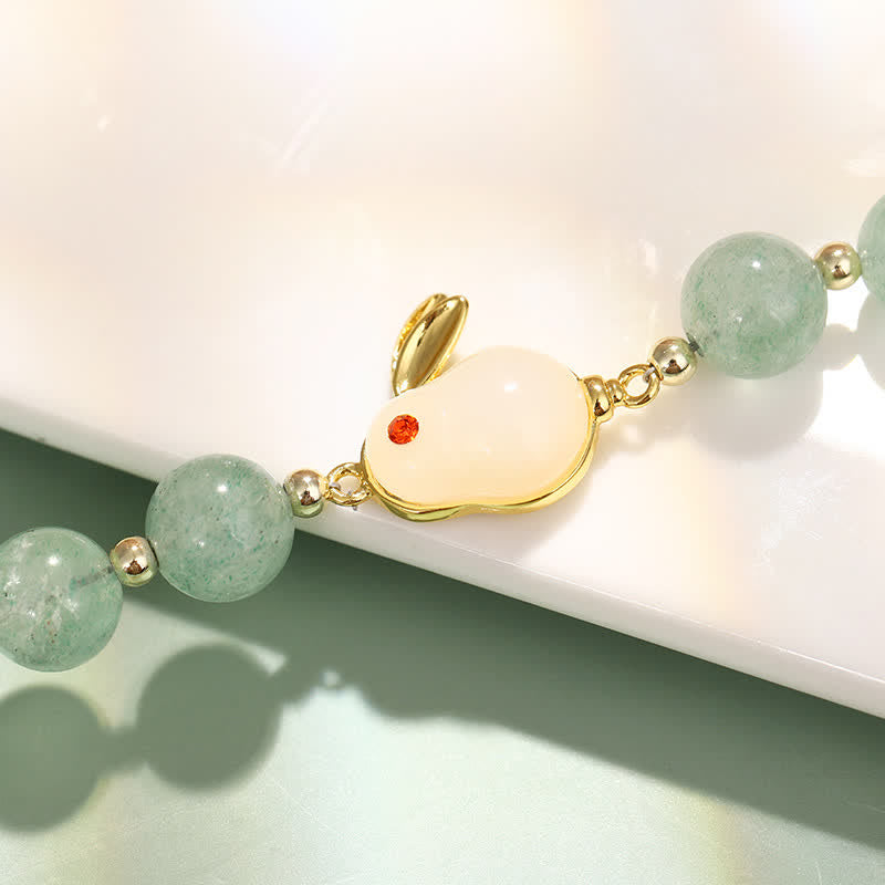 Green Aventurine Bracelet – 14K Gold-Plated Stretch Bracelet