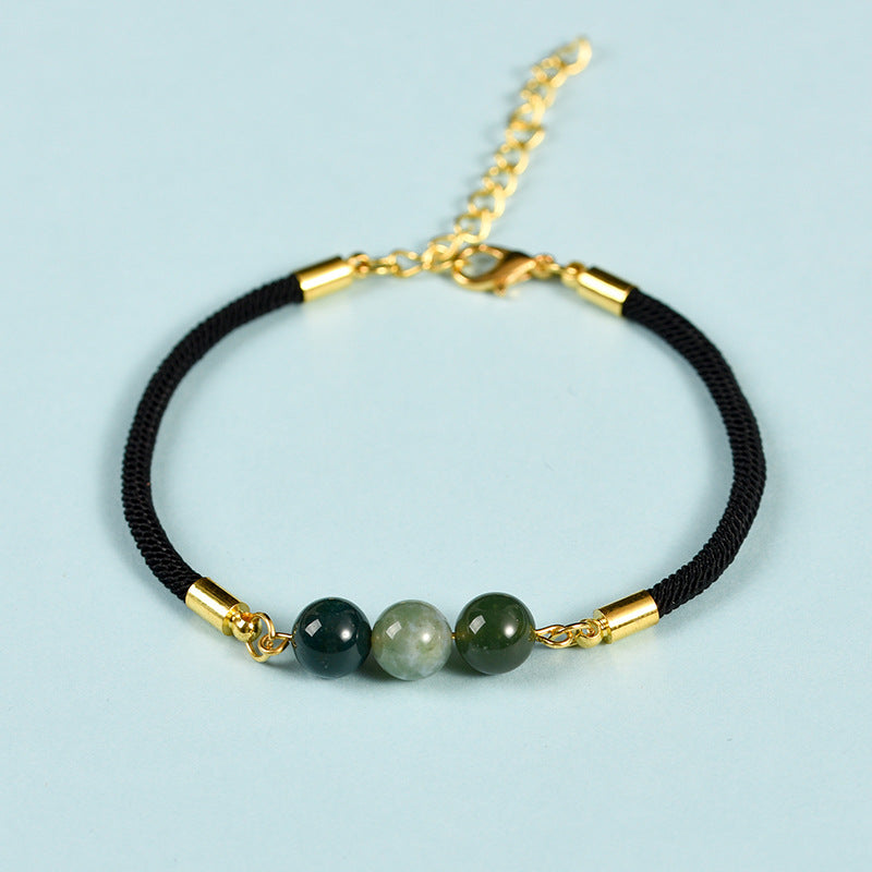 3-Lives Luck Bead Bracelet with Black Cord