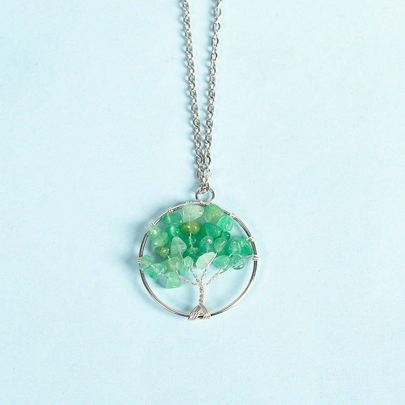 Crystal Tree of Life Pendant Necklace
