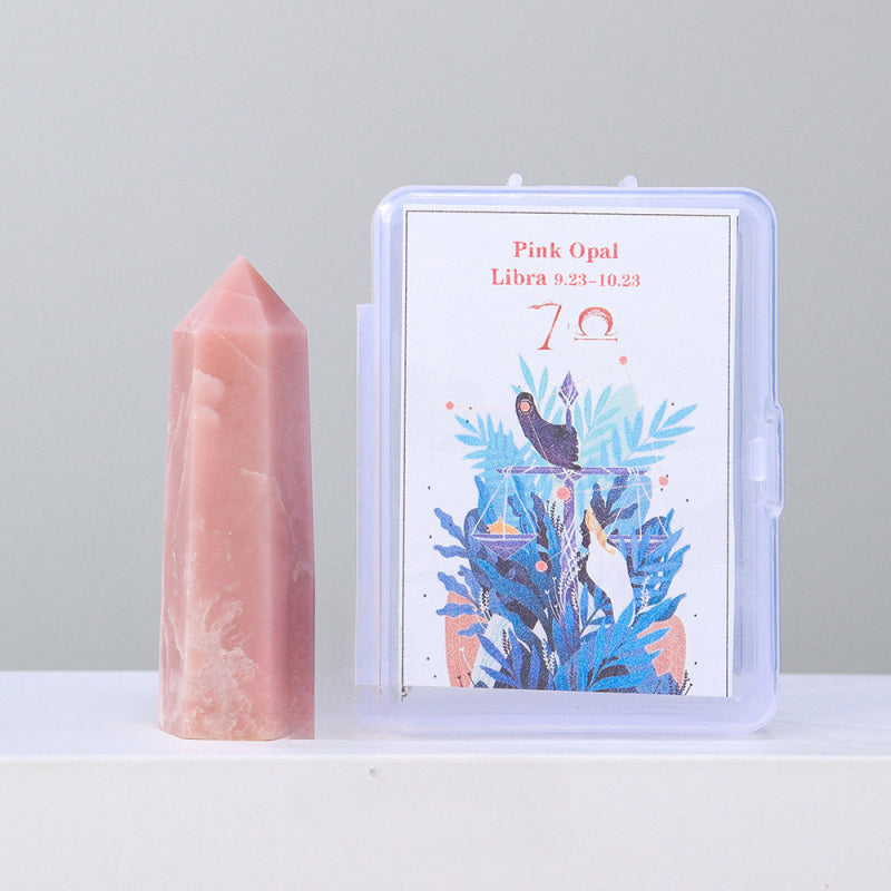 Zodiac Crystal Wand Gift Set – 12 Natural Six-Facet Crystal Points for All Star Signs