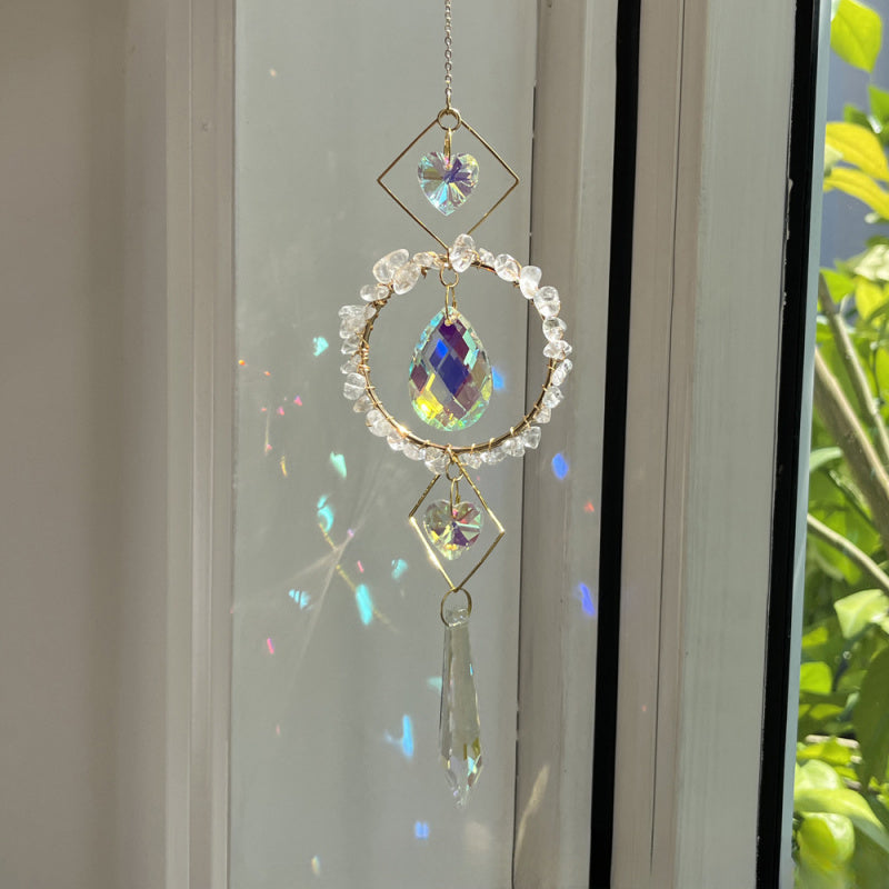 Crystal Sunlight Catcher Wind Chime – Natural Stone Hanging Décor