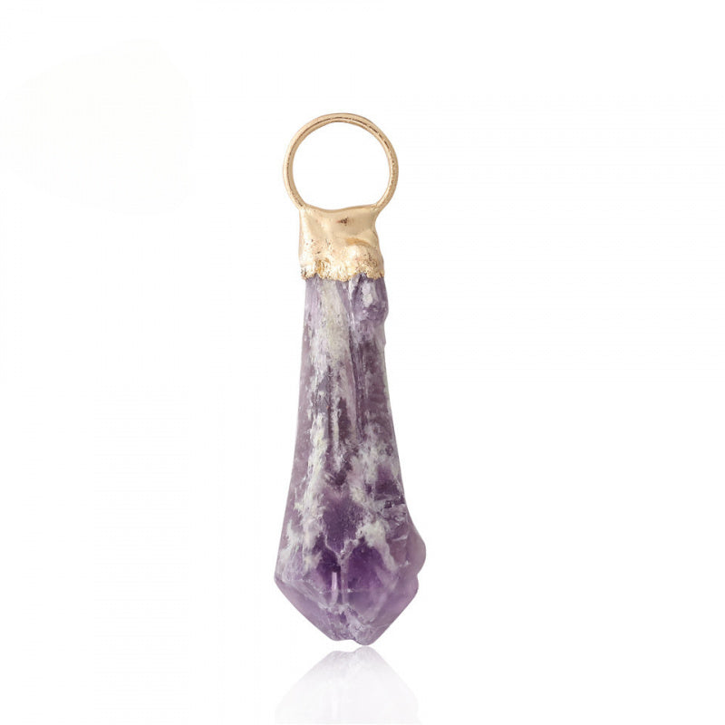 Raw Amethyst Point Cluster Pendant