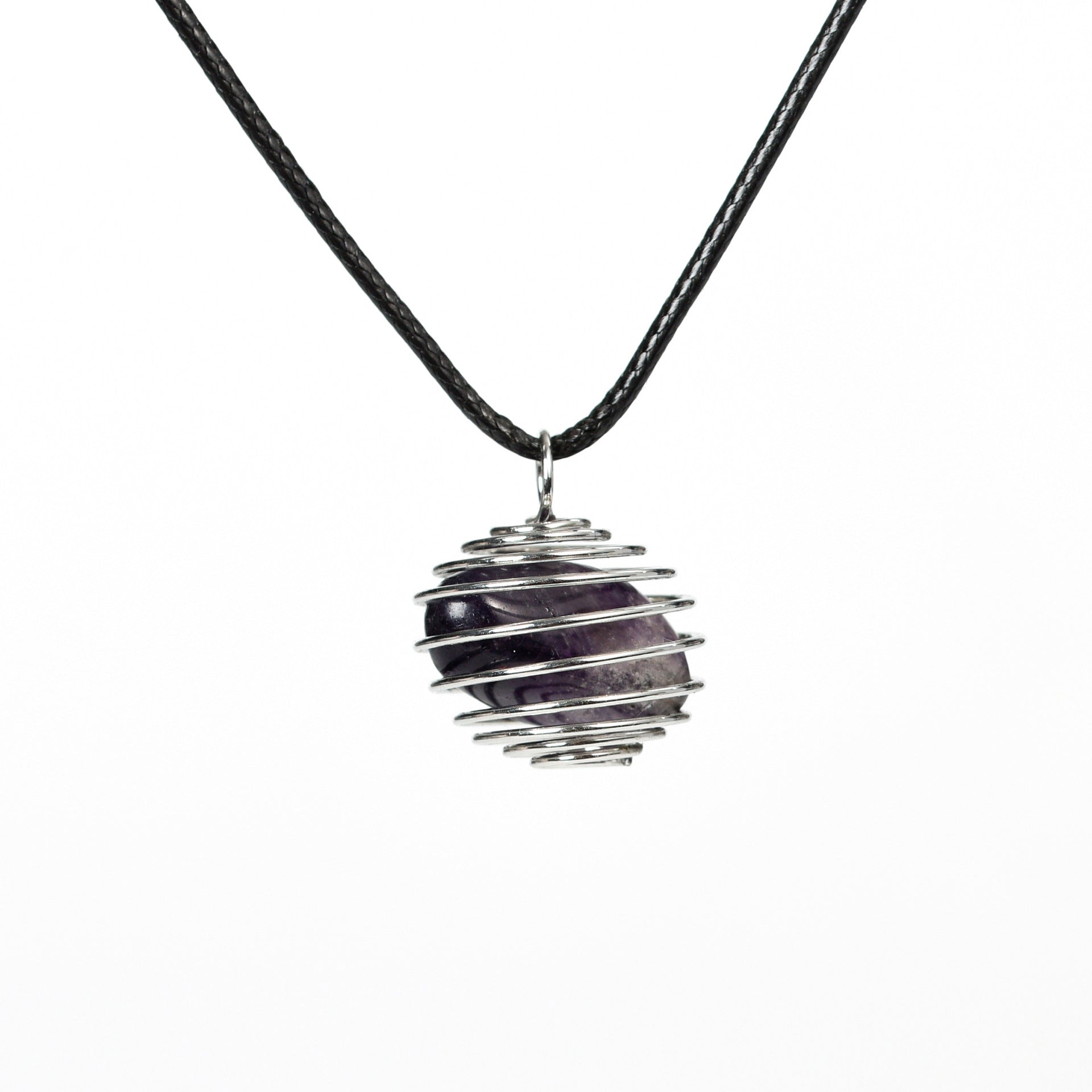 Wire-Wrapped Raw Crystal Pendant Necklace
