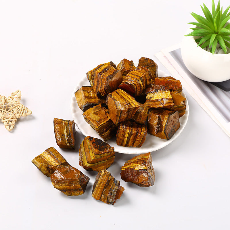 Natural Tiger Eye Raw Stone – 1–5cm Healing and Grounding Crystal