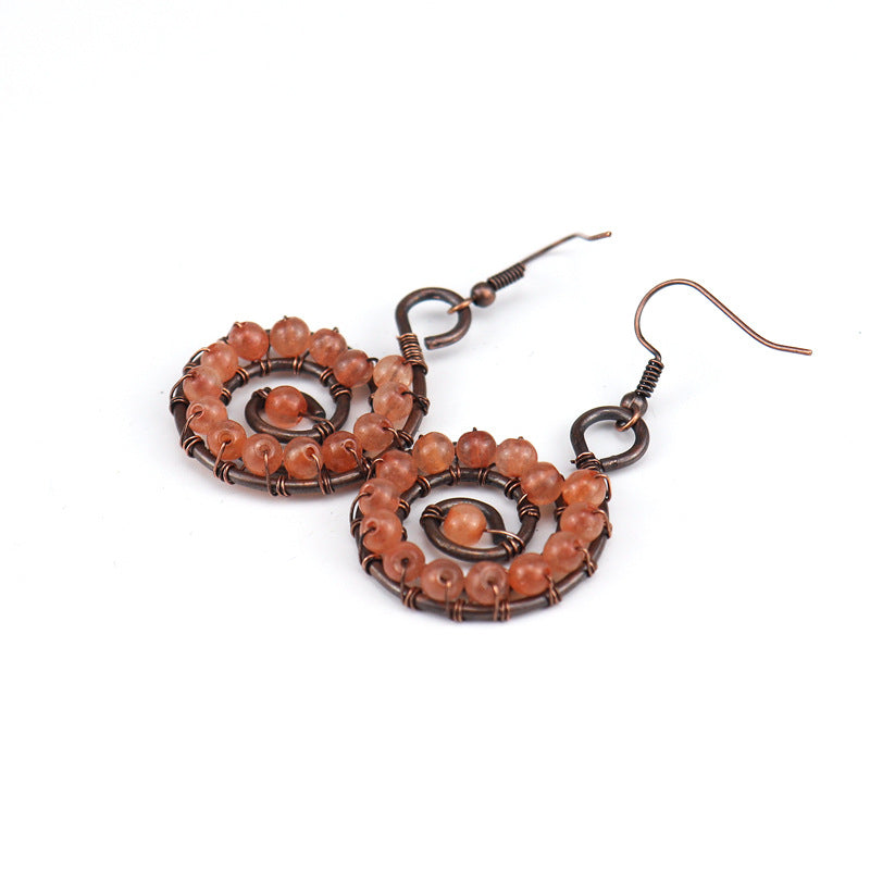 Rainbow Shell Earrings – Handcrafted Spiral Gemstone Hoops