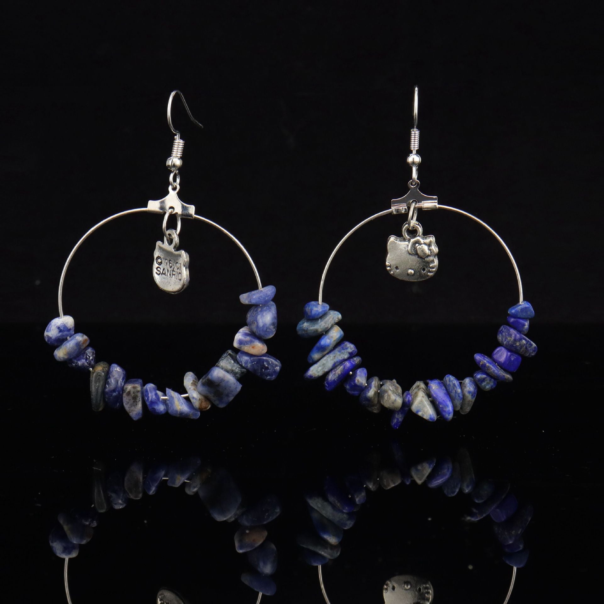 Natural Stone Hoop Earrings