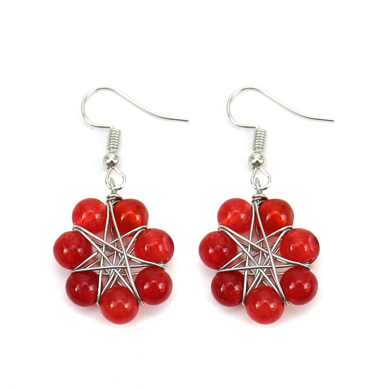 Rainbow Crystal Bead Earrings – Handwrapped Chakra Stone Jewelry