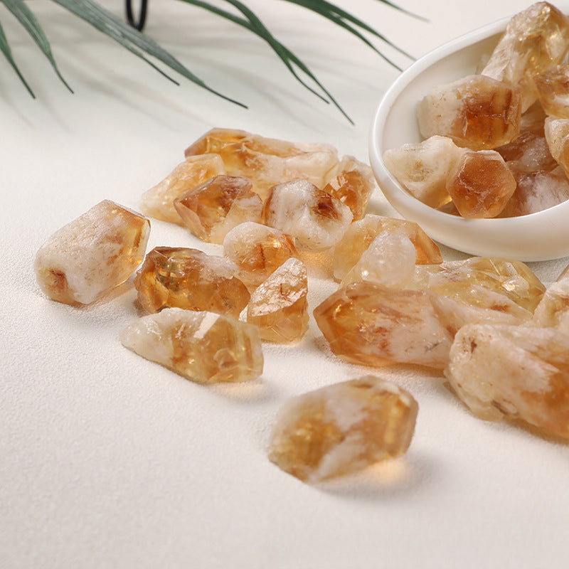 Brazilian Yellow Citrine Tooth Raw Stone – 2–3cm for Manifestation
