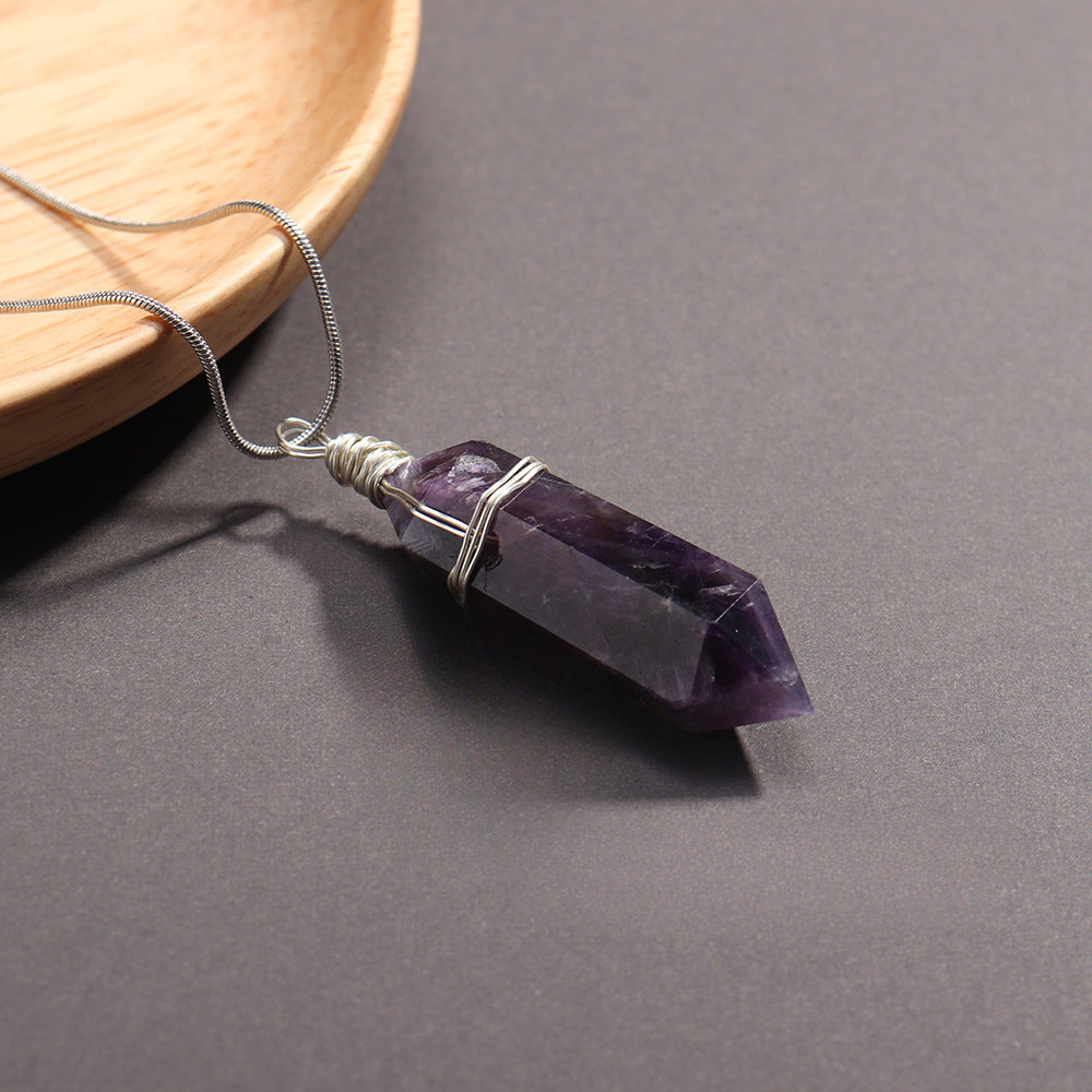 Handmade Double Terminated Crystal Point Pendant