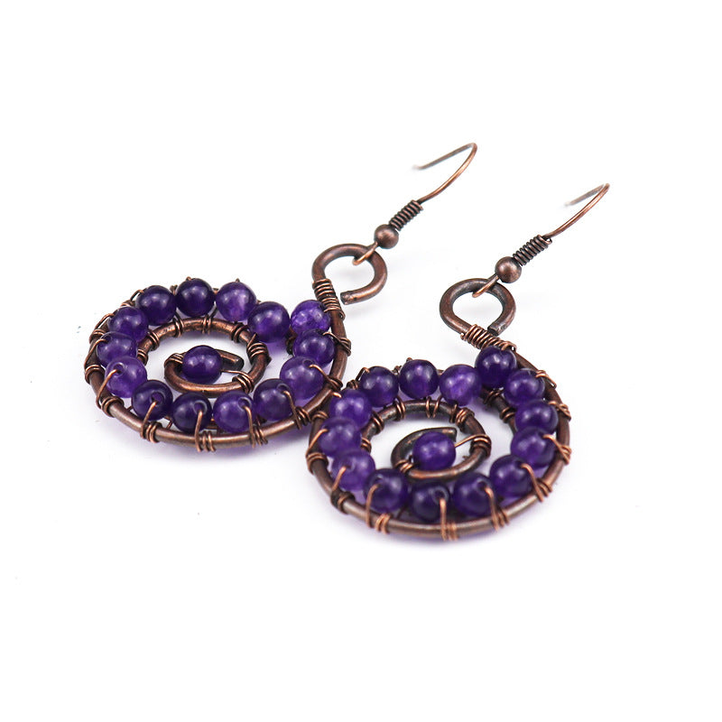 Rainbow Shell Earrings – Handcrafted Spiral Gemstone Hoops