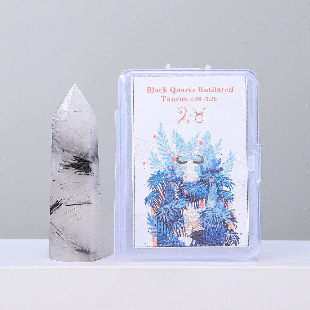 Zodiac Crystal Wand Gift Set – 12 Natural Six-Facet Crystal Points for All Star Signs