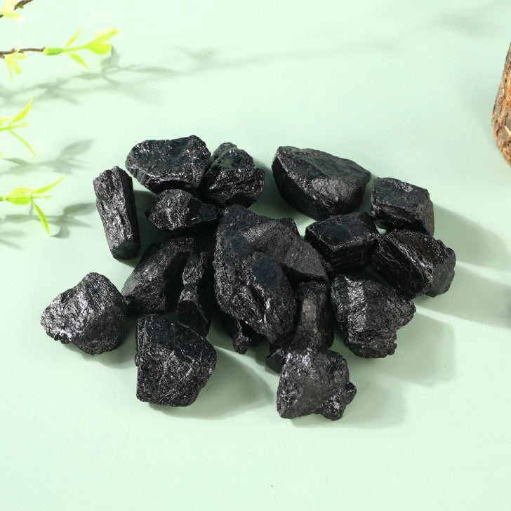 Natural Black Tourmaline Raw Stone – 2–4cm for Protection and Grounding