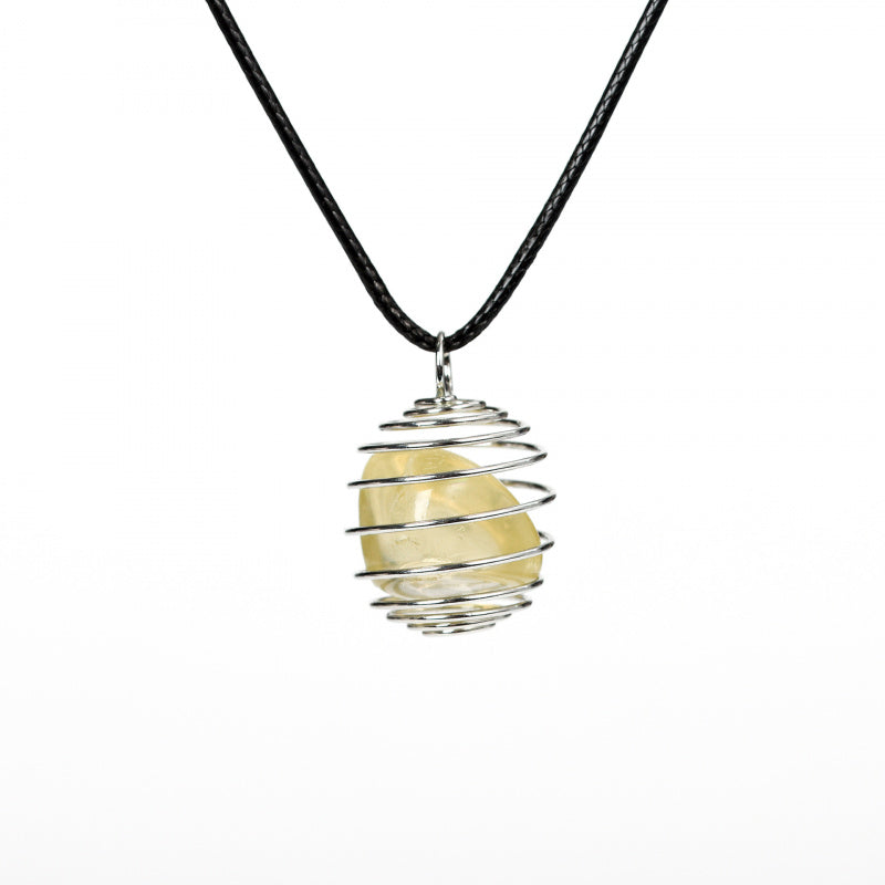 Wire-Wrapped Raw Crystal Pendant Necklace