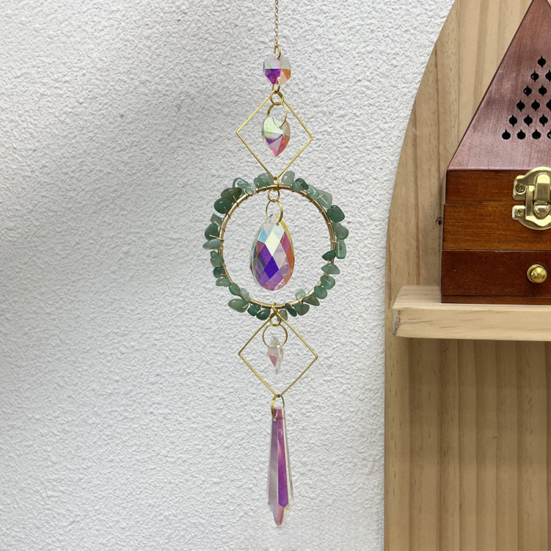 Crystal Sunlight Catcher Wind Chime – Natural Stone Hanging Décor