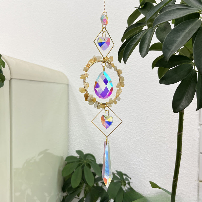 Crystal Sunlight Catcher Wind Chime – Natural Stone Hanging Décor