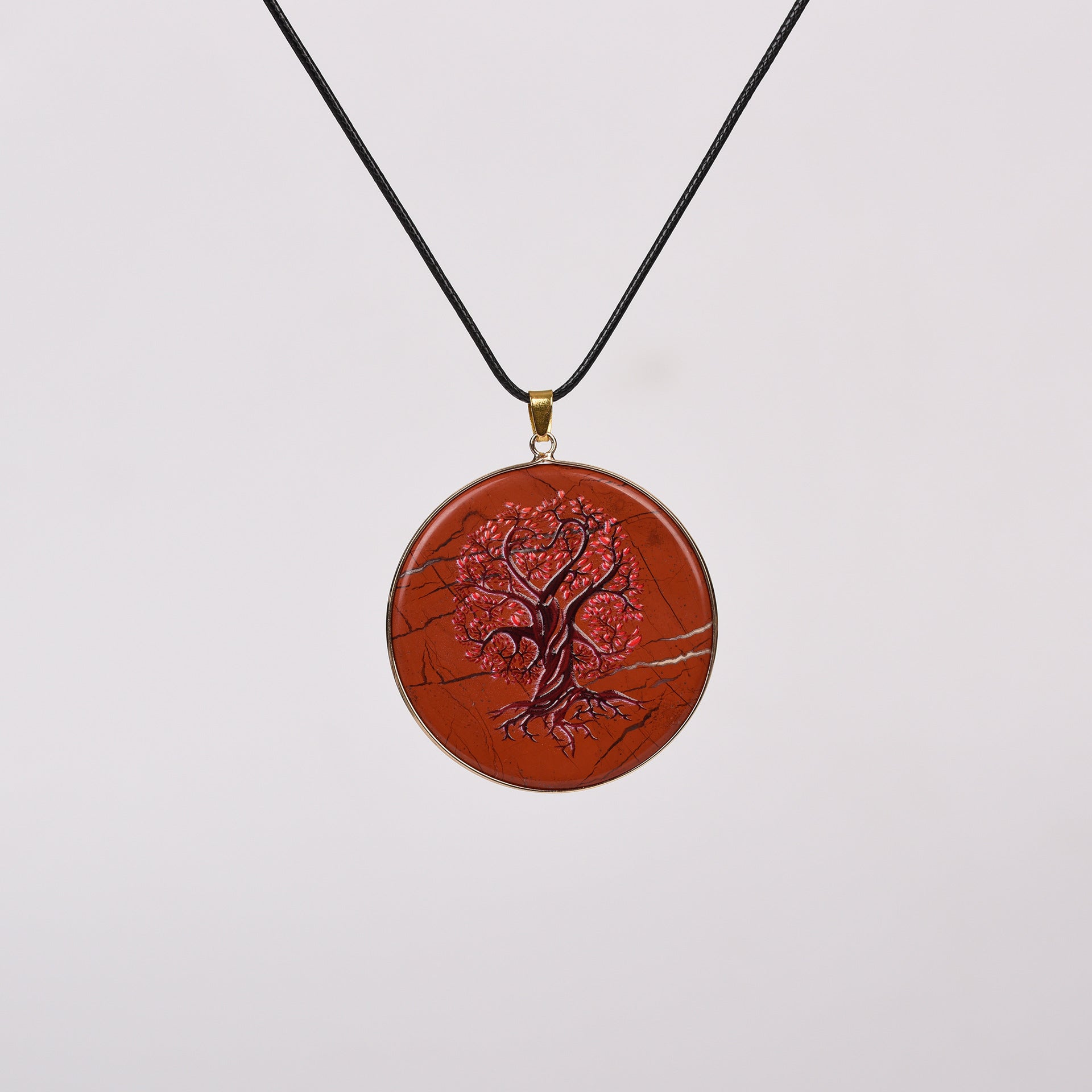Painted Natural Crystal Pendant Necklace – Totem & Stone Series