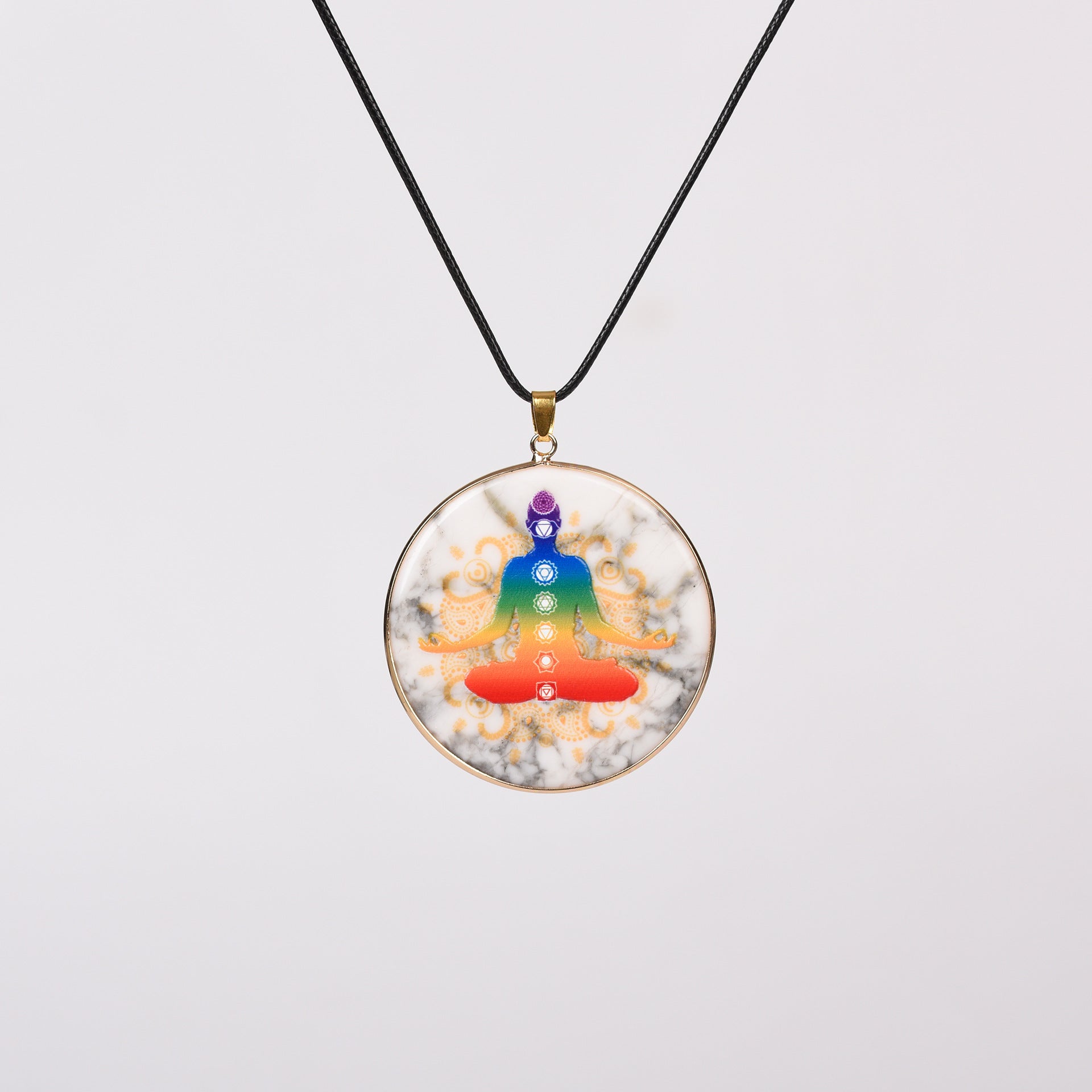 Painted Natural Crystal Pendant Necklace – Totem & Stone Series