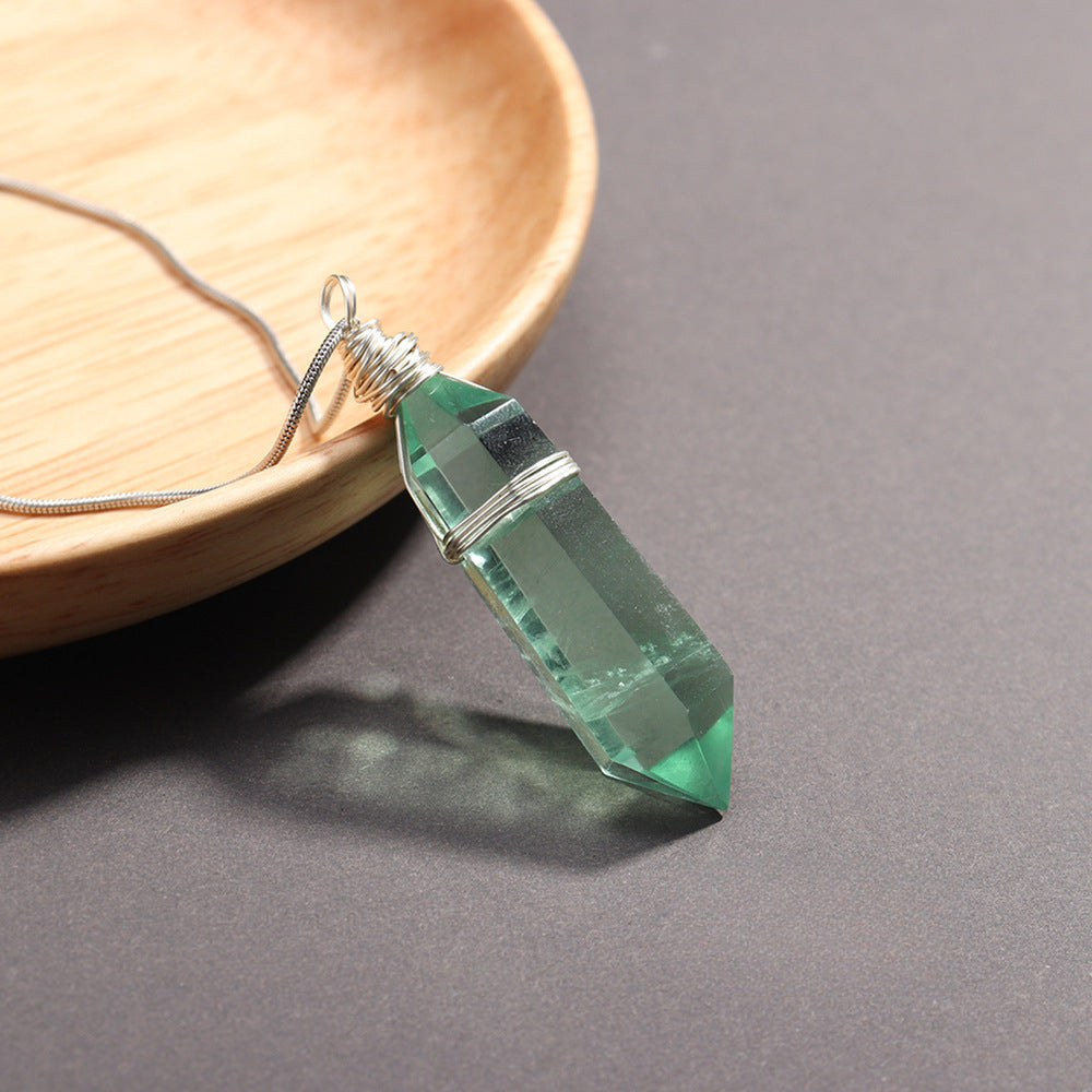 Handmade Double Terminated Crystal Point Pendant