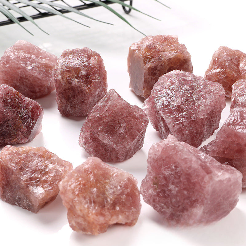Natural Strawberry Quartz Raw Stone – 1–6cm Love and Healing Crystal