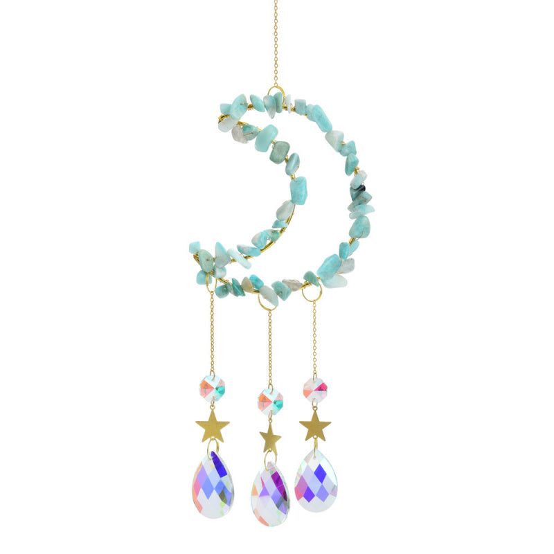 Crystal Chip Moon Sun Catcher – Rainbow Window Decor