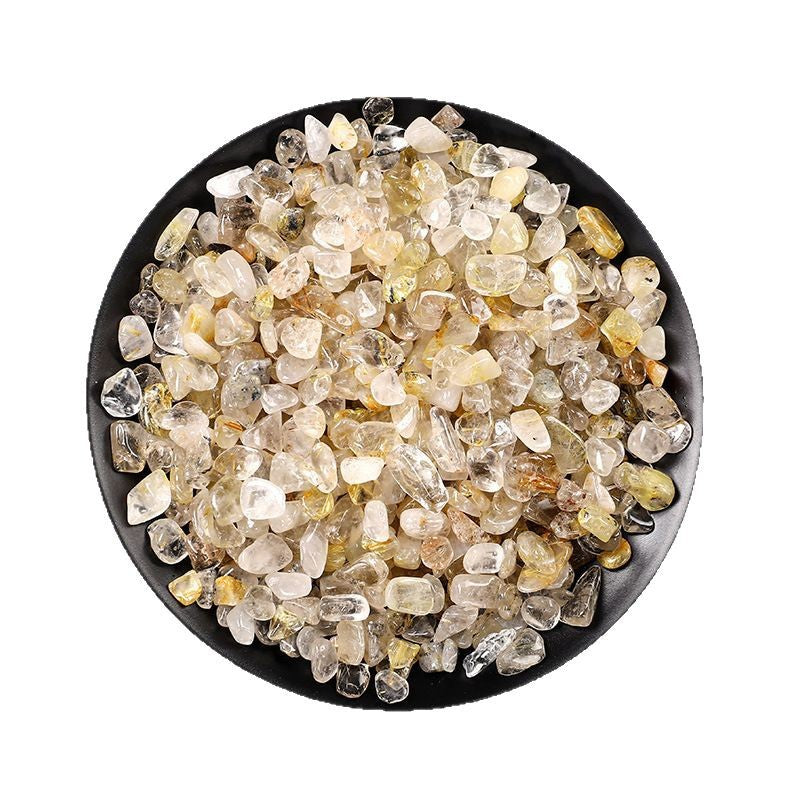 Natural Golden Rutilated Quartz Demagnetizing Stone – 3–9mm