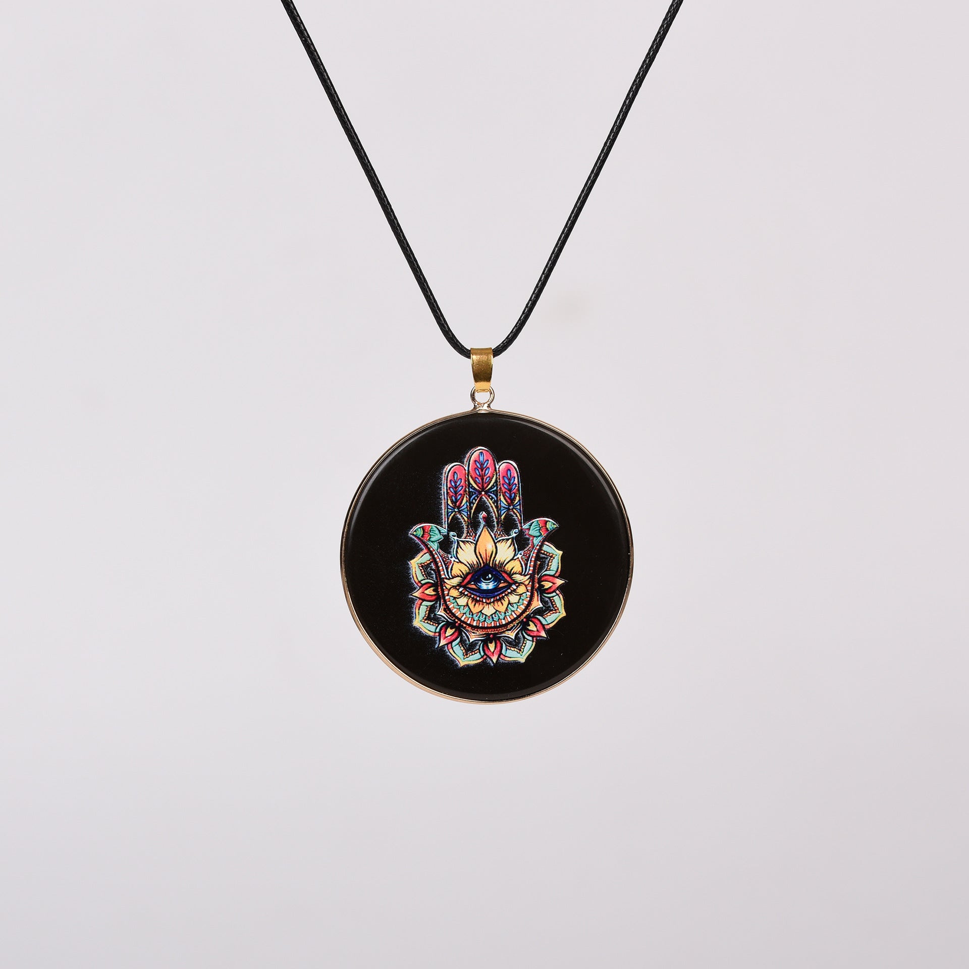 Painted Natural Crystal Pendant Necklace – Totem & Stone Series