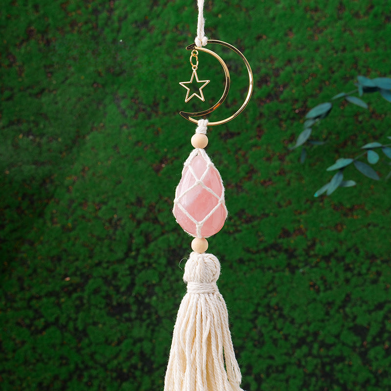 Triple Crystal Car Charm - Amethyst, Titrine & Rose Quartz (35cm)