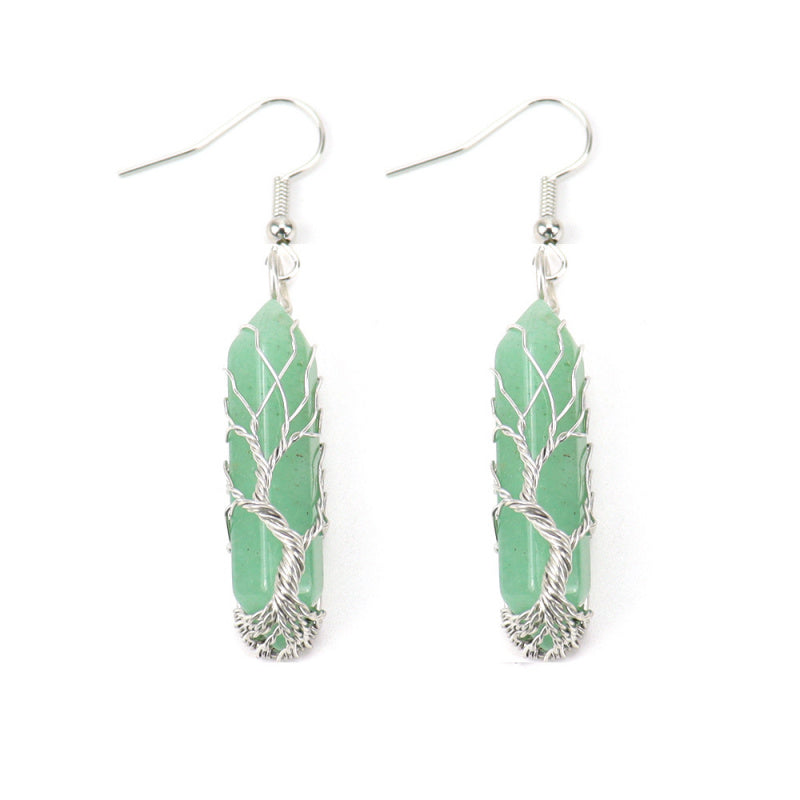 Tree of Life Amethyst Crystal Earrings – Handwrapped Healing Jewelry