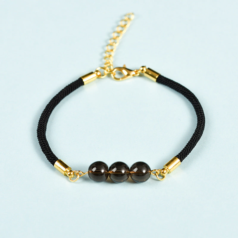 3-Lives Luck Bead Bracelet with Black Cord