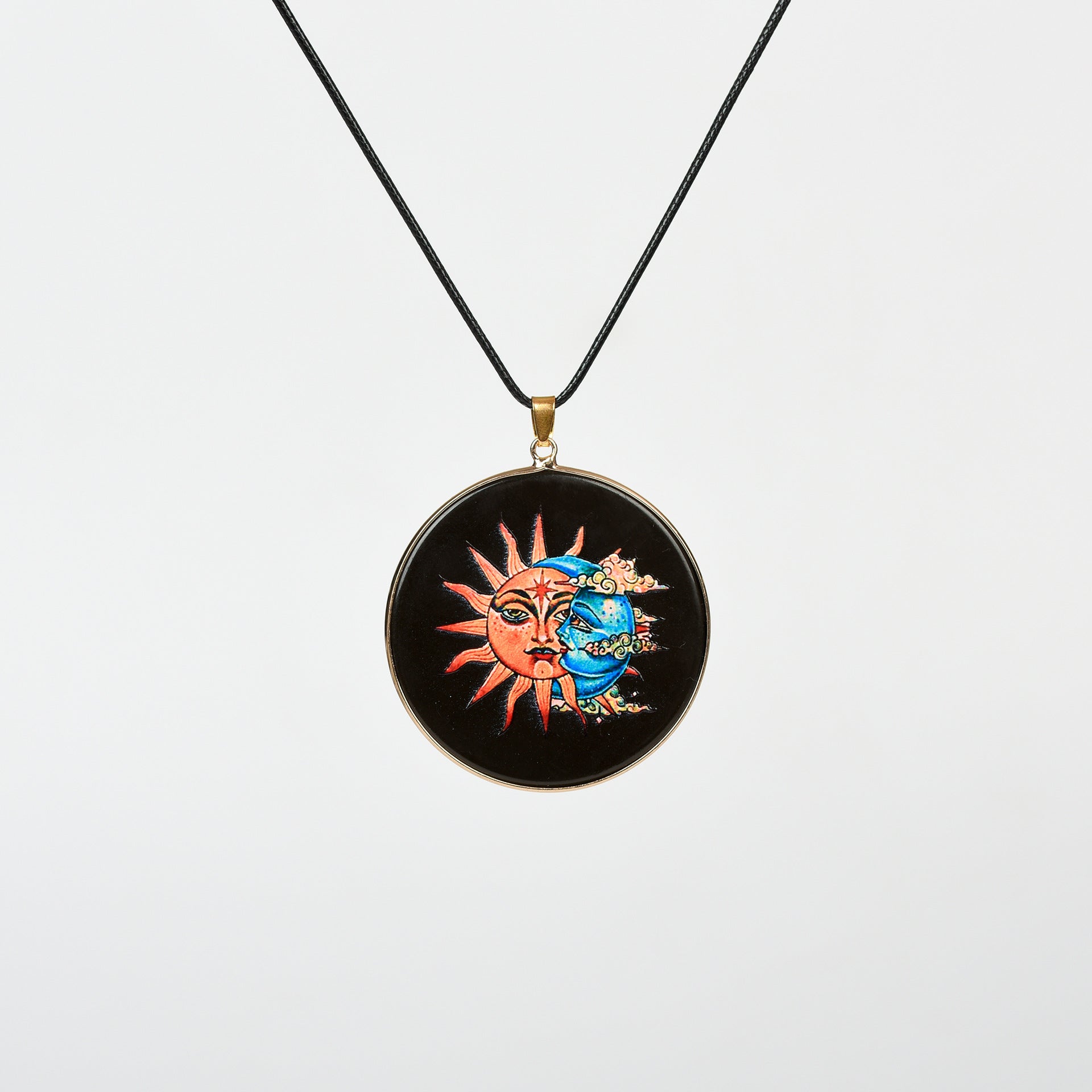 Painted Natural Crystal Pendant Necklace – Totem & Stone Series