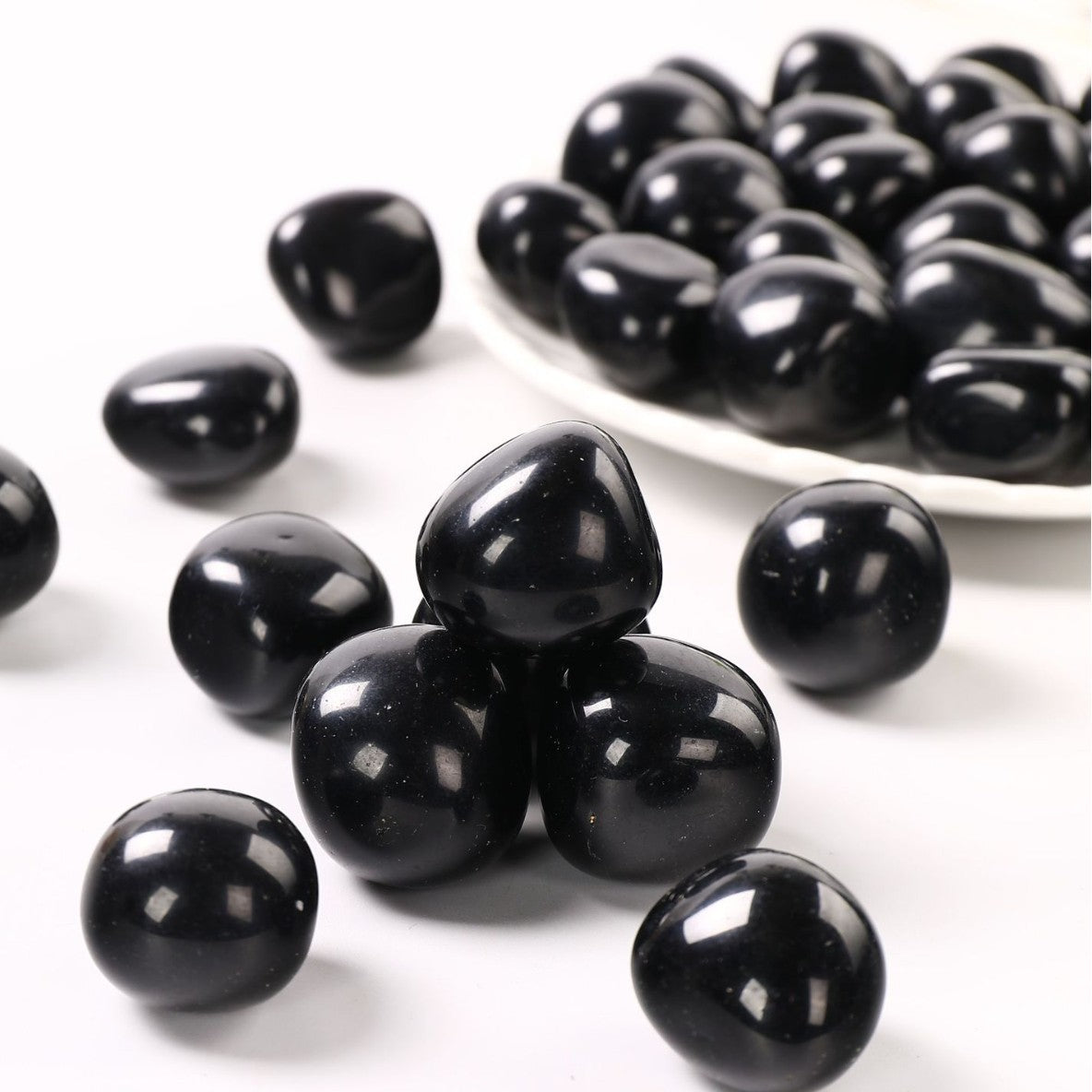Natural Obsidian Tumble Stone (Large) – 1–3cm for Protection and Grounding