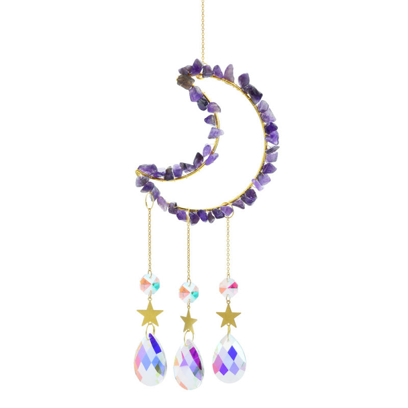 Crystal Chip Moon Sun Catcher – Rainbow Window Decor