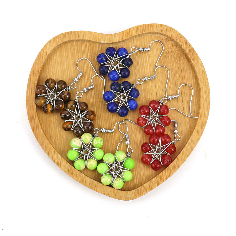 Rainbow Crystal Bead Earrings – Handwrapped Chakra Stone Jewelry